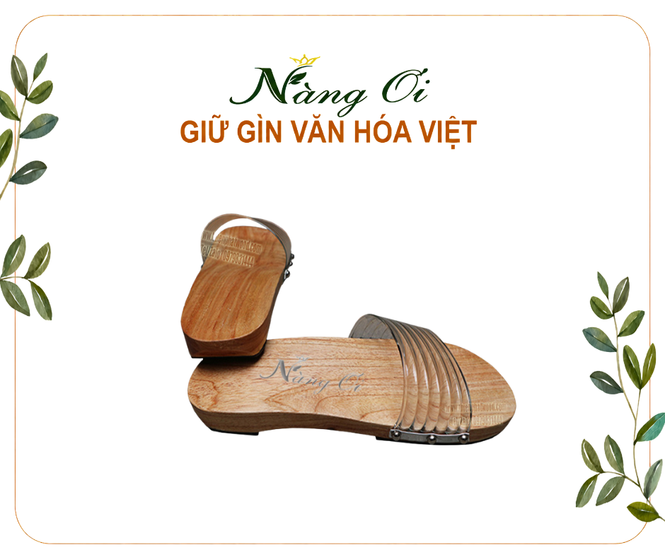 guốc gỗ quai nhựa bản nâng cấp có nổi các lớp song song